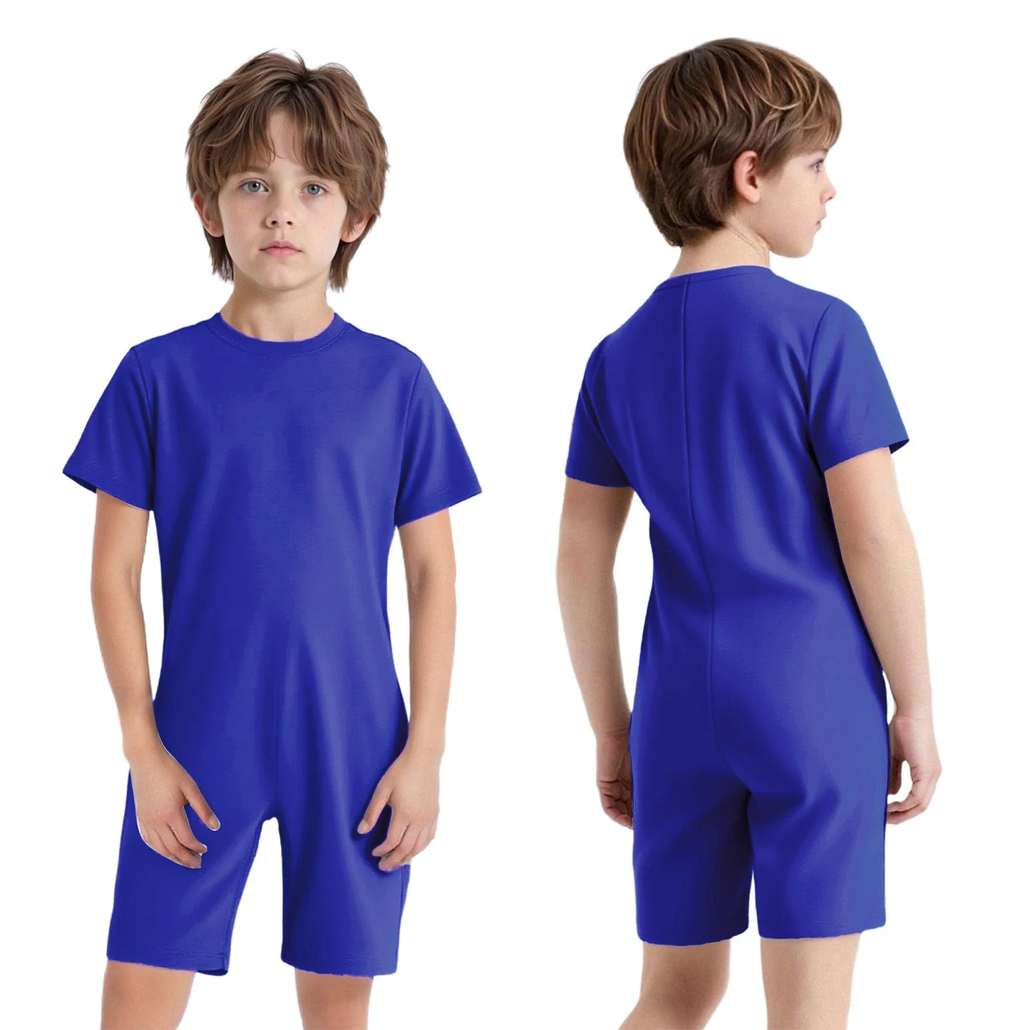 Children Special Needs Adaptive Clothing Solid Color Long Sleeve Zipper Back Jumpsuit Cotton Rompers Workout Sports Bodysuit
