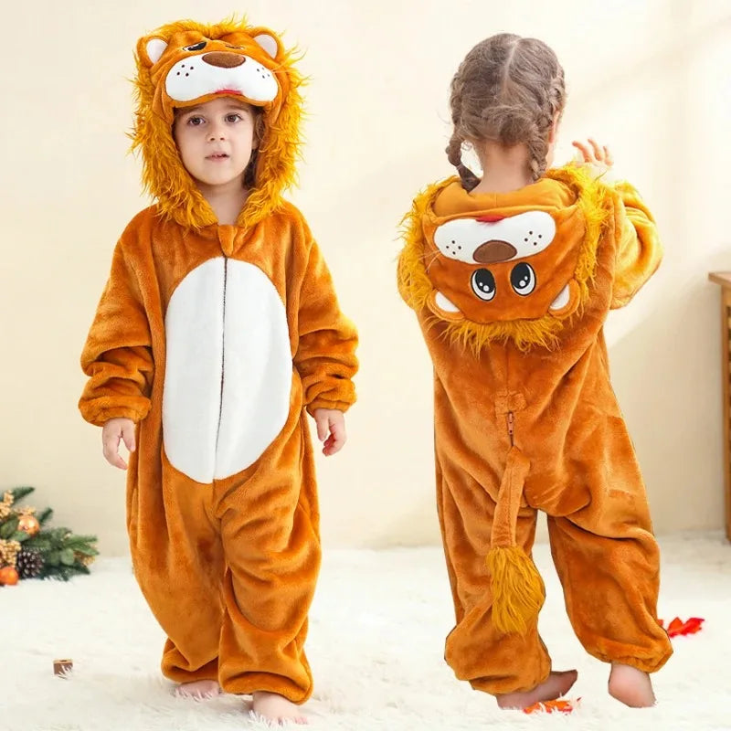 Newborn Baby Deer Animal Cartoon Romper Clothes Girls Pajamas Long Sleeve Hooded Onesies Infant Boys Costumes For Christmas