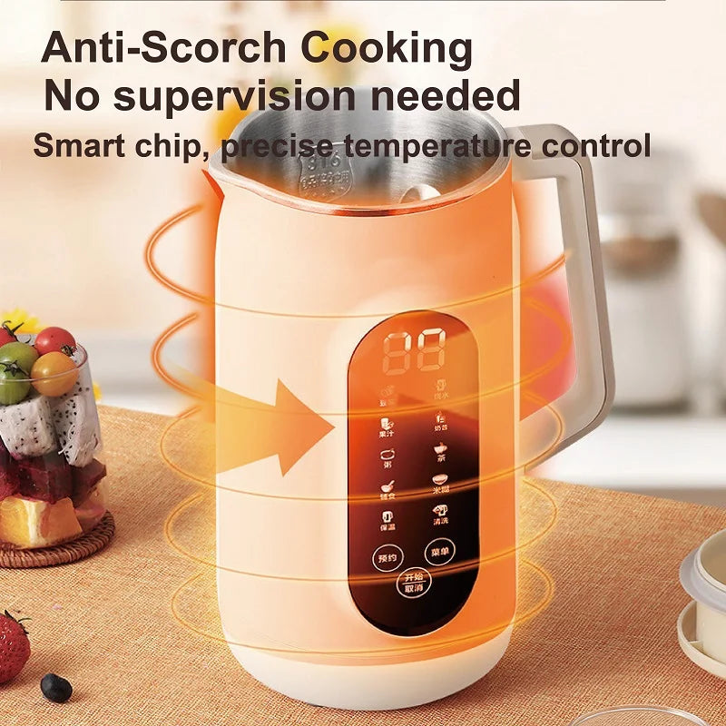 1.8L Soy Milk Machine 18h Appointment Filter-free Wall Breaking Machine Mixer Home Electric Juicer Multifunctional Food Process