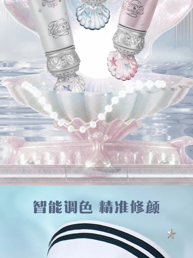 Makeup Flower Knows Shell Pearl Collection Primer Coloring Makeup Base Face Milk Brightening and Holding Make Up Concealer