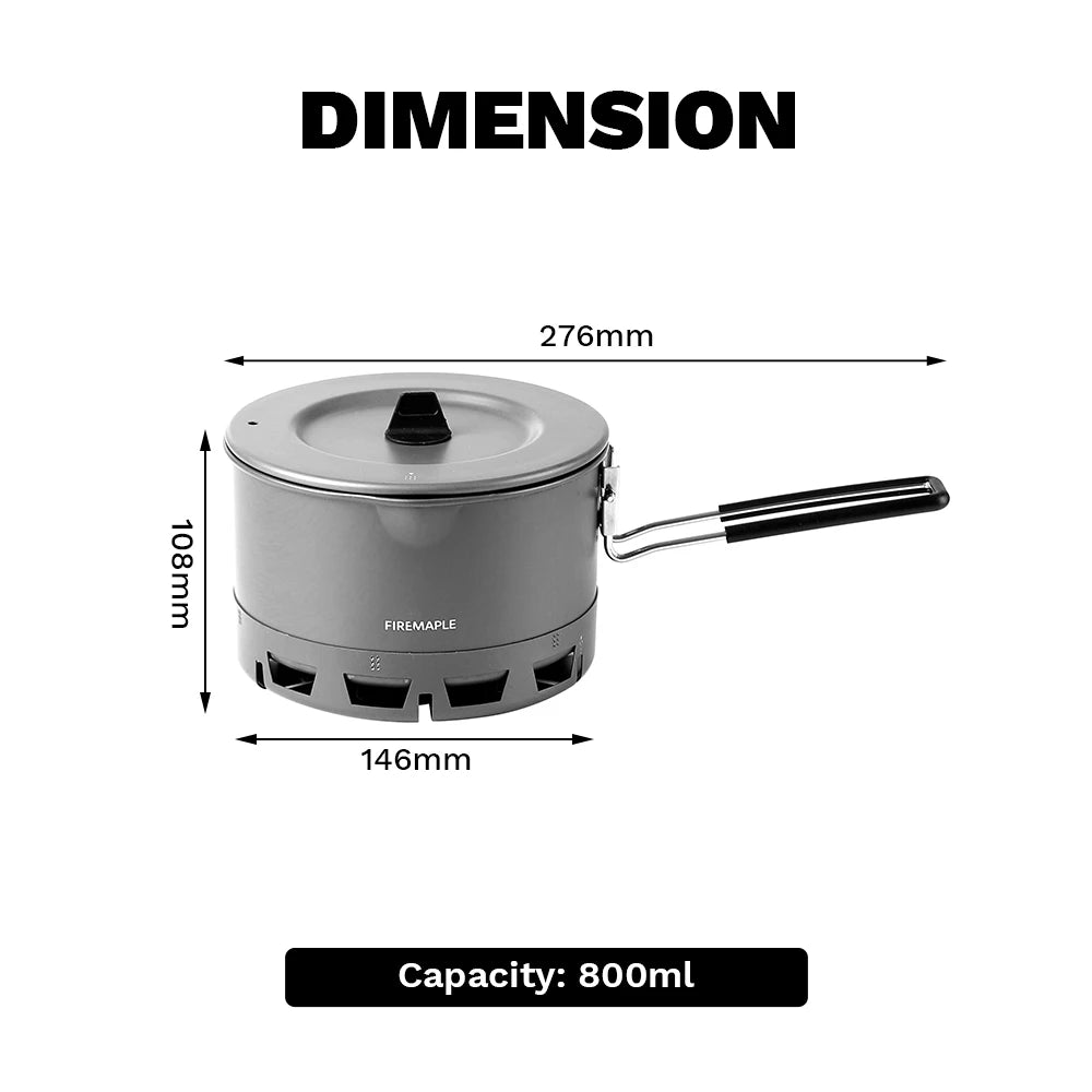 Fire-Maple Petrel Ramen Pot Ultralight Heat Exchanger Lightweight Portable Pot for Hiking Travel Camping Backpacking