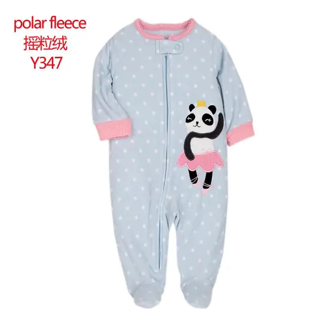 New Hot Polar Fleece Pajamas Baby Winter Romper Cover All Jumpsuits Newborn Boys Clothing Little Girl Fall Clothes Toddler 0-12M