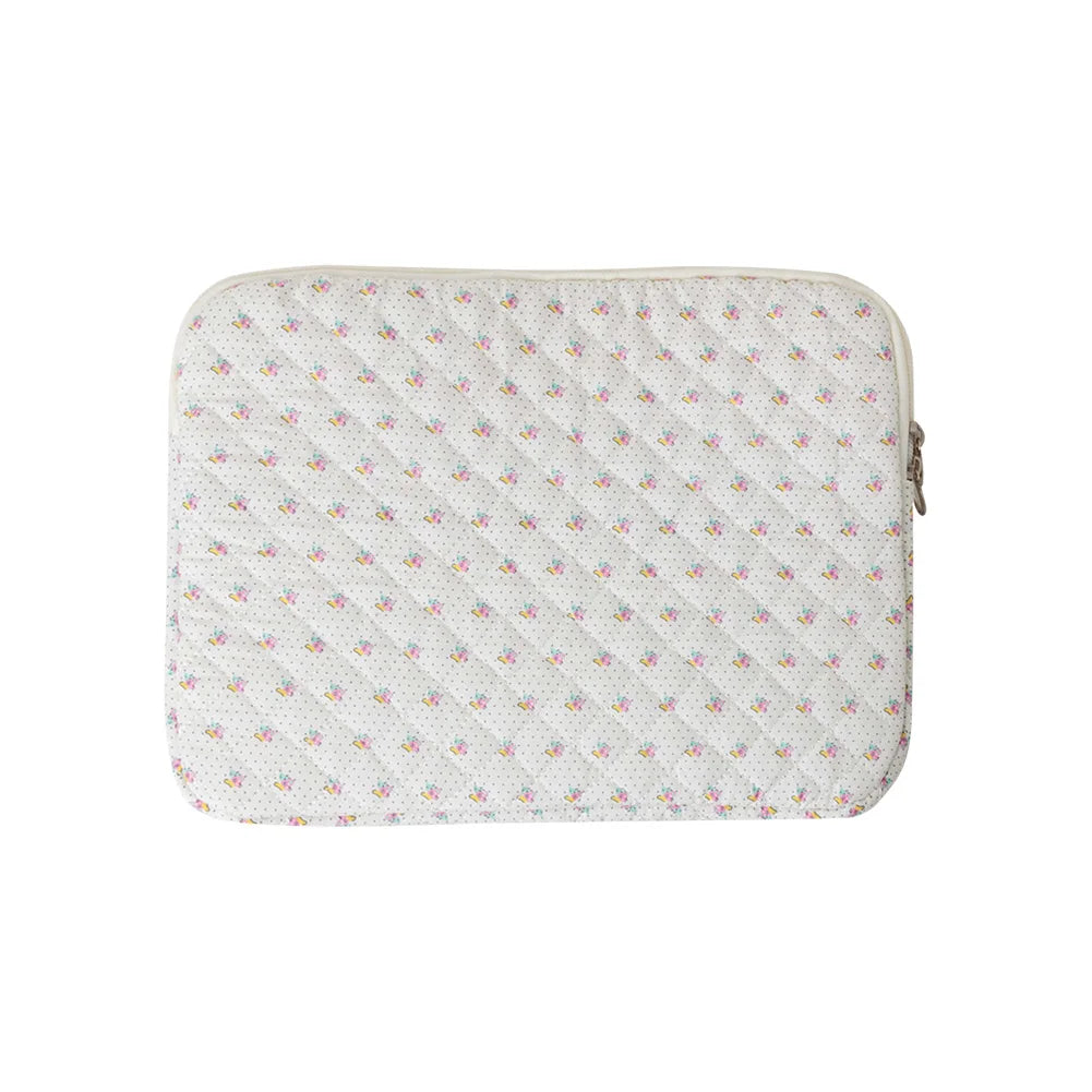 Flower Printed Laptop Sleeve Case Bag for Quilted Protective Laptop Case Computer Sleeve Clutches for 11-15 Inch Laptop Tablet