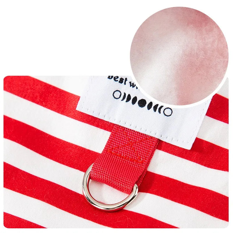 Dog Hoodies Striped Warm Winter Dog Clothes Pet Dog Coat with D-Ring Chihuahua French Bulldog Dog Accessories Puppy Dog Costume