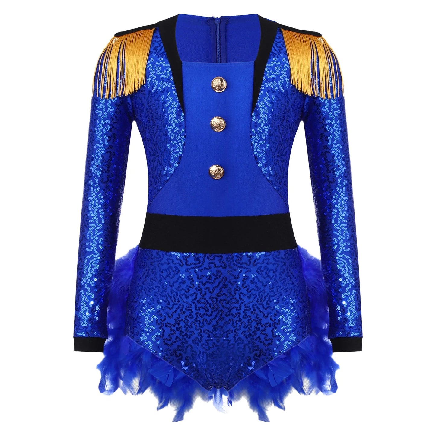 Halloween Costume Romper Circus Ringmaster Cosplay Carnival Party Shiny Sequins Leotard Dress Drum Majorette Magician Dress Up