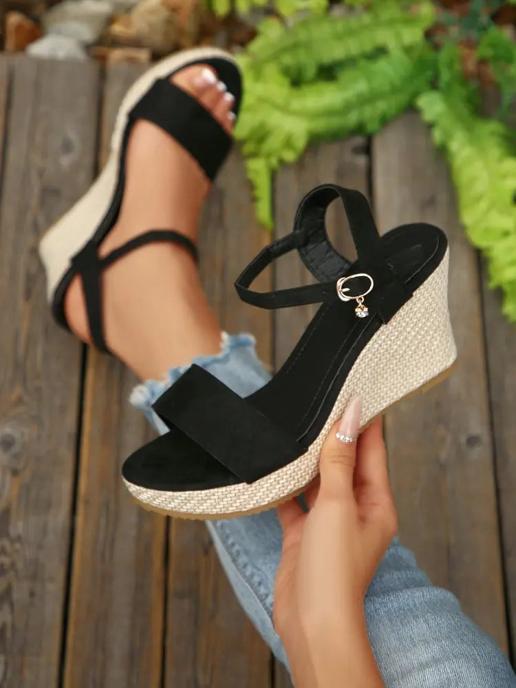 Women's Sandals Fashion Wedge Sandals Summer Casual Outdoor Beach Shoes Peep Toe Platform Women Shoes High Heel Buckle Sandals
