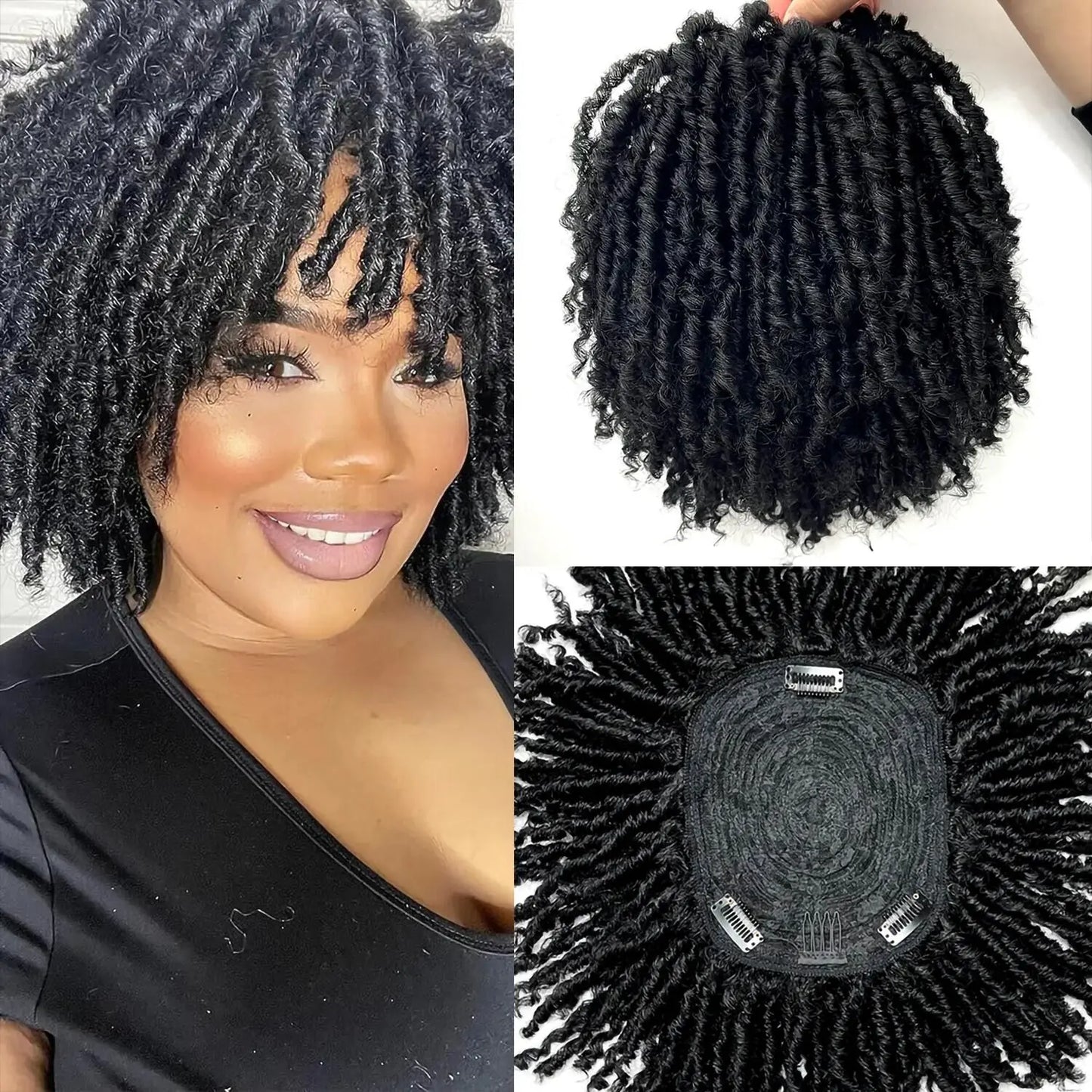 Dirty braids, head covers, synthetic wigs, synthetic braids, chemical fiber semi-wigs, dirty braids, braided wigs Unisex