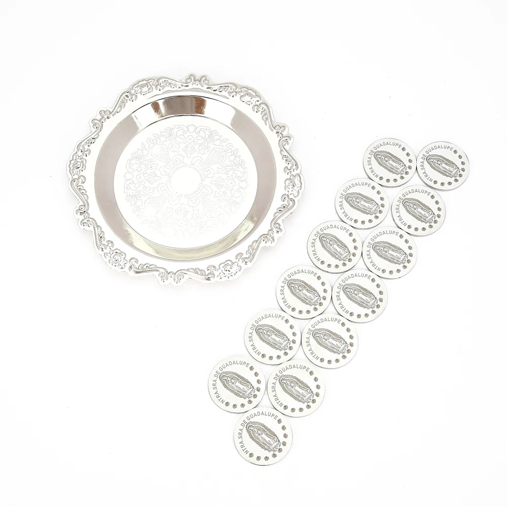 Custom Wedding Arras with Round Plate Matrimony Ceremony Arras De Boda Gift Set Mexican Wedding Accessories for Ceremony
