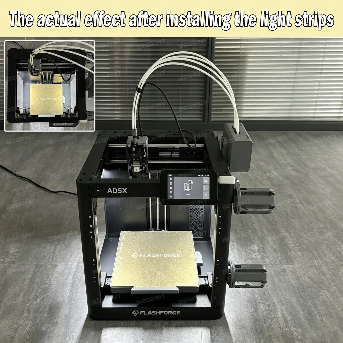For Flashforge Adventurer 5M AD5X High Brightness LED Light Strip Easy Installation Replacement Accessories for AD5X 3D Printer