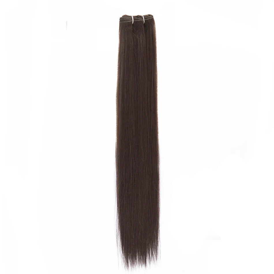 Piano Blonde Straight Hair Bundles Smooth Hair Extensions Fake Fibers Synthetic Yaki Straight Hair Weaving Full to End Free Ship