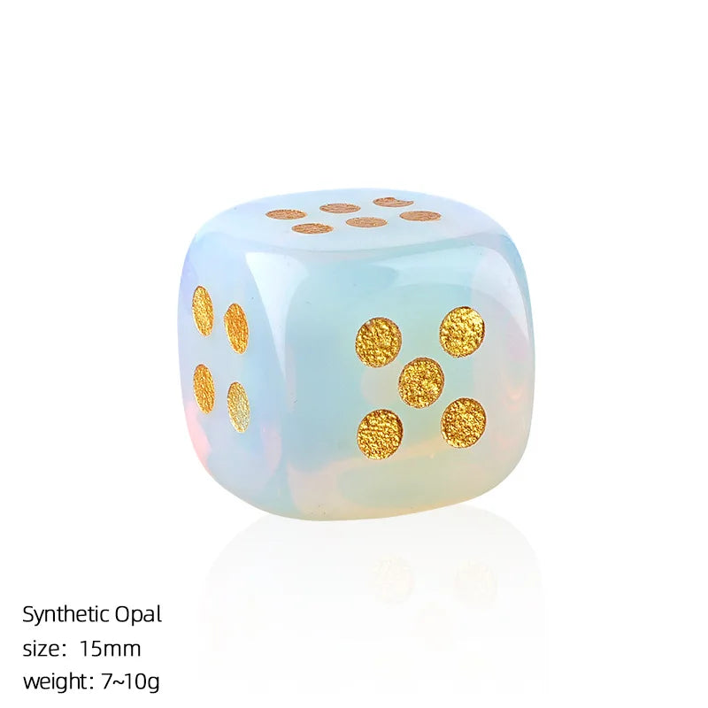 6pc 1.5cm Natural stone amethyst dice Agate tiger eye stone particle Guess the number of points gift good new wholesale