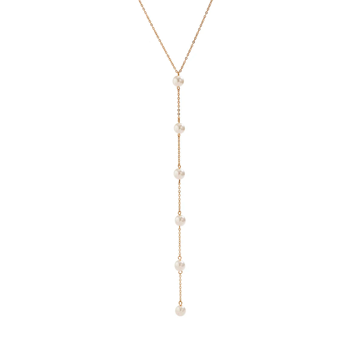 IngeSight.Z Simple Long Imitation Pearls Back Necklace For Women Sexy Tassel Pearl Harness Bikini Chest Chain Body Jewelry Mujer