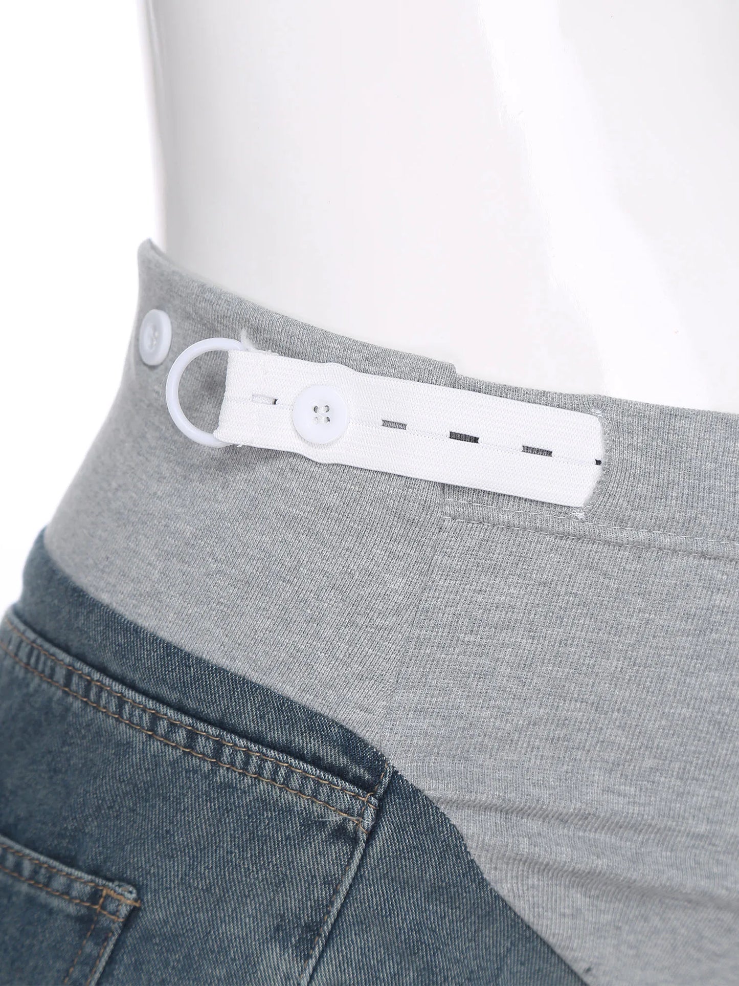 Pregnant Women Fashion Casual Wide-Leg Jeans Adjustable High Waist Belly Support Denim Pants Maternity Clothing for Daily Party