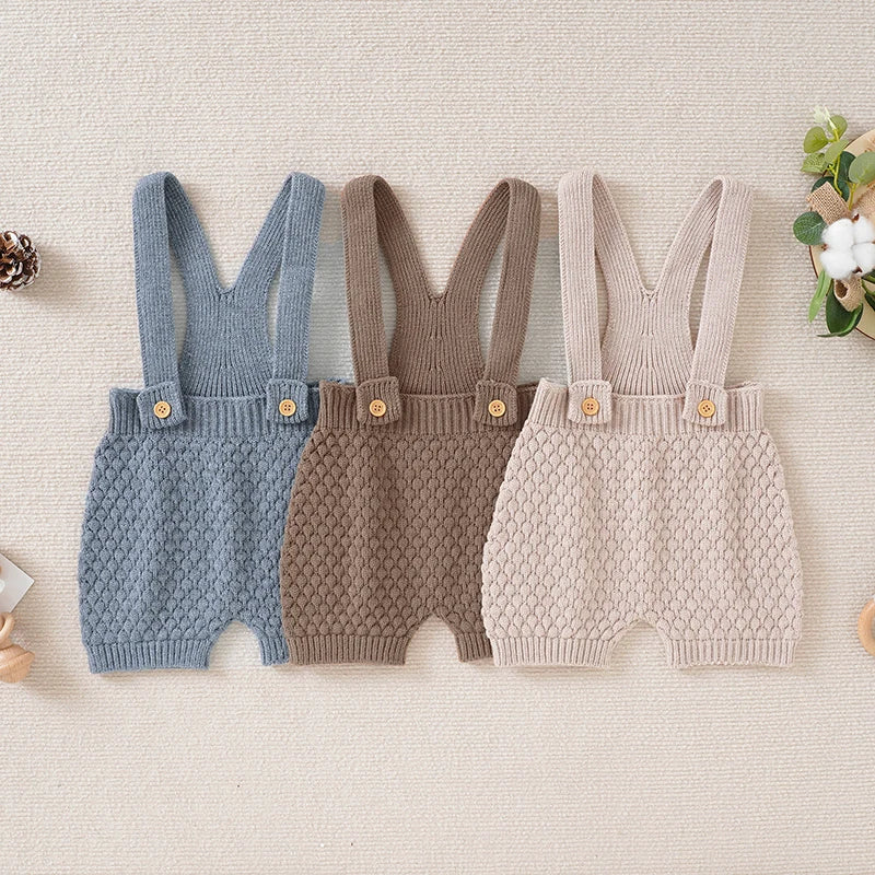 Baby Romper Knit Newborn Girl Boy Jumpsuit Sleeveless Summer Fall Infant Kid Sling Clothes 0-18M Solid Overalls Fashion Playsuit
