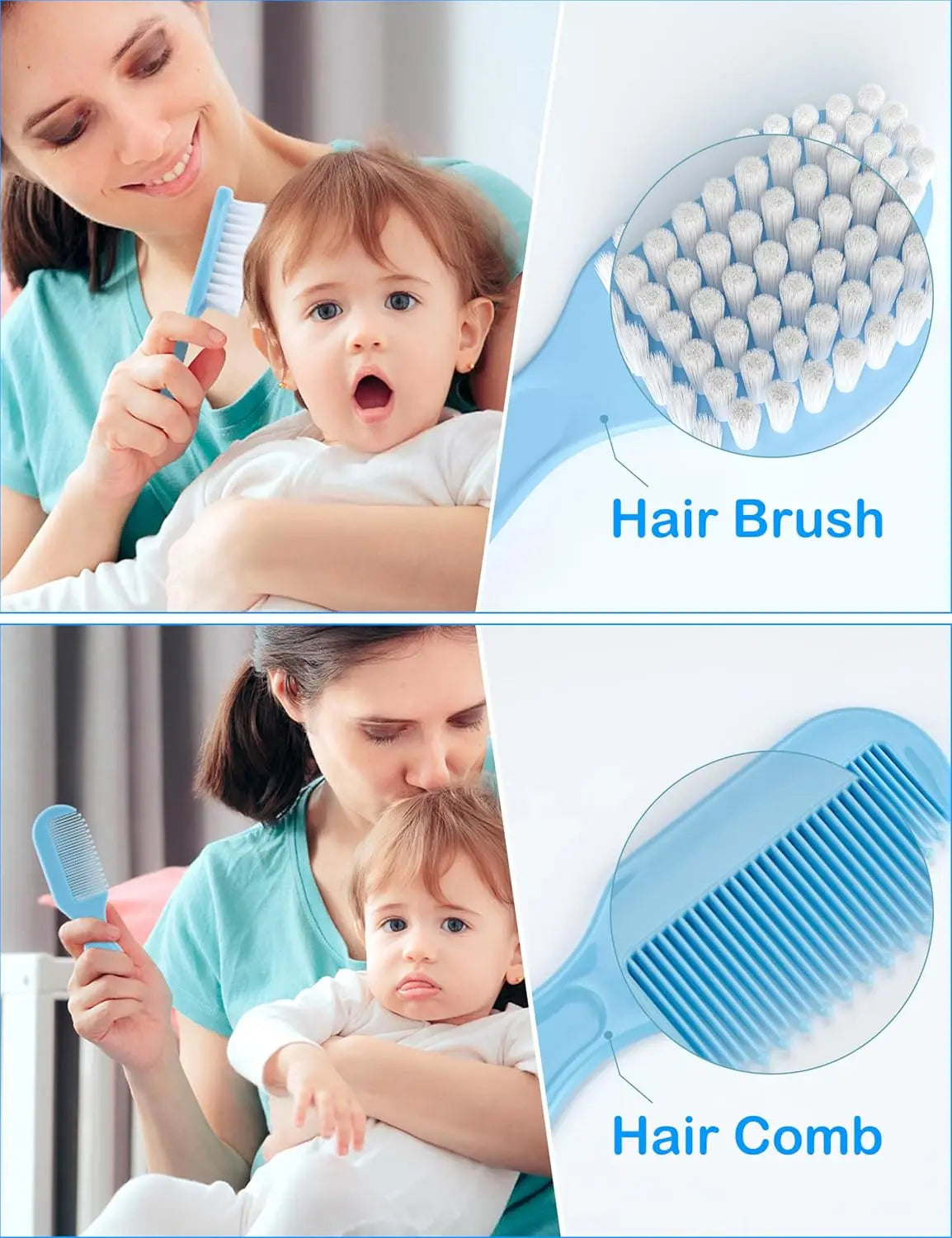 Baby Care Kit Kids Hair Nail Healthcare Thermometer Grooming Brush Kit Clipper Scissors Nail clipper Newborn Care Cleaning Set