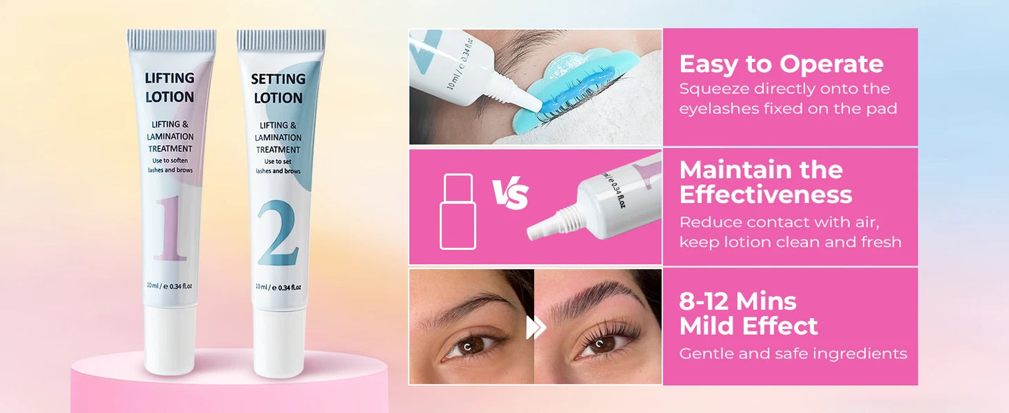 LOMANSA New 10ml Fix Perming Tube Set Lash Lift Brow Lamination Perm Fixation Setting Nutrition Lotion Eyelashes Makeup Tools