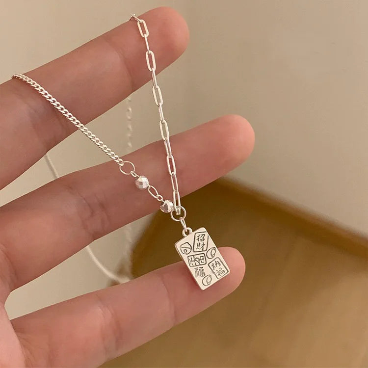 VENTFILLE  925 Sterling Silver Black Agate Necklace for Women Girl Snake Bone Chain Water Drop Jewelry Gift Dropshipping