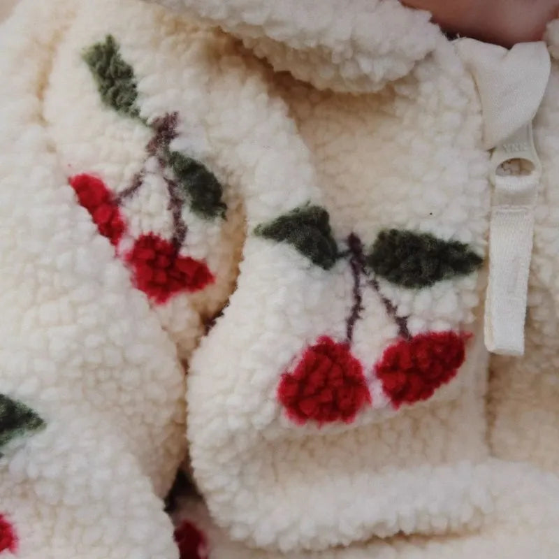 Baby Boy Girl Lamb Wool Hooded Jumpsuit Infant Toddler Child Warm Outfit Long Sleeve Spring Autumn Winter Baby Clothes 0-2Y
