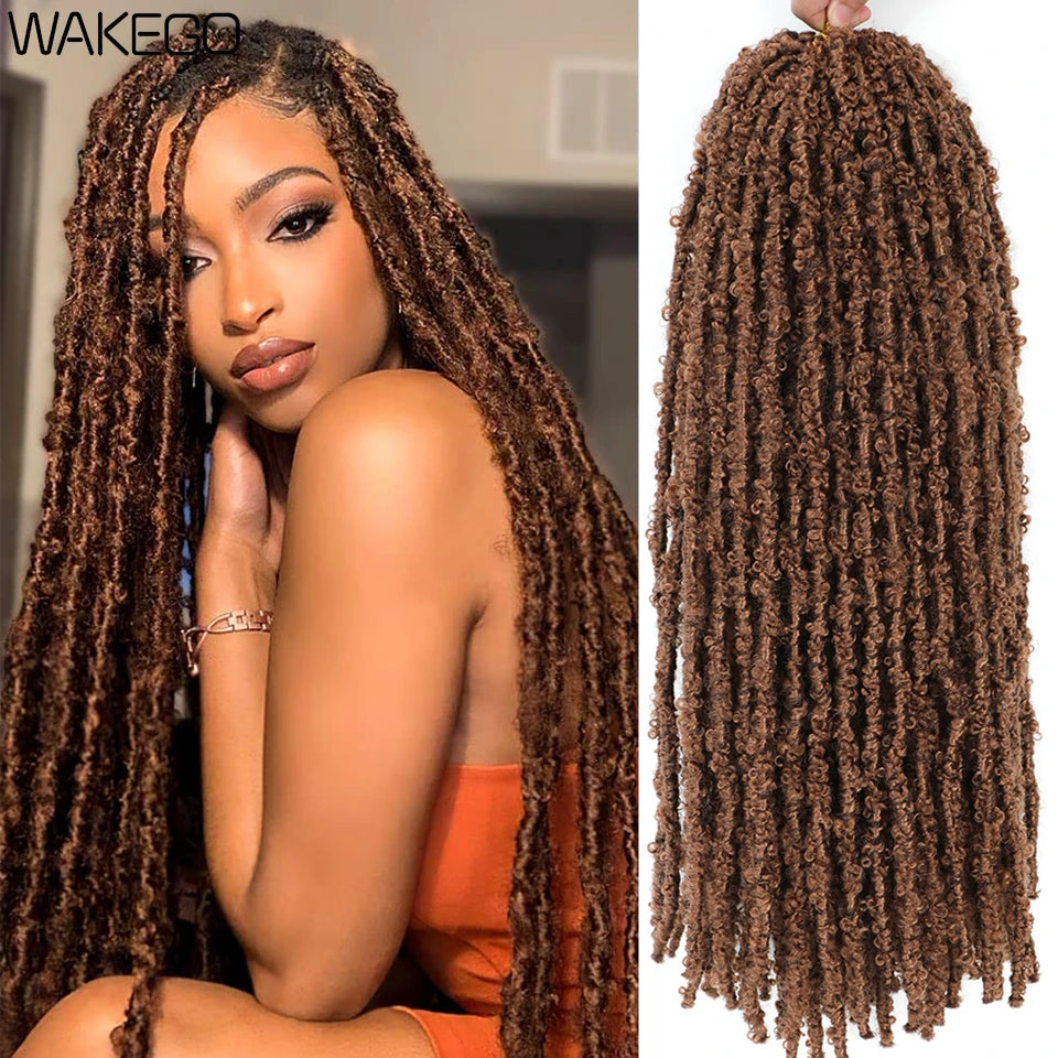 Wakego Butterfly Locs Crochet Hair 14 18 24 Inch Fausse Locks Crochet Butterfly Extensions Pre-looped Soft Locs Synthetic Braid