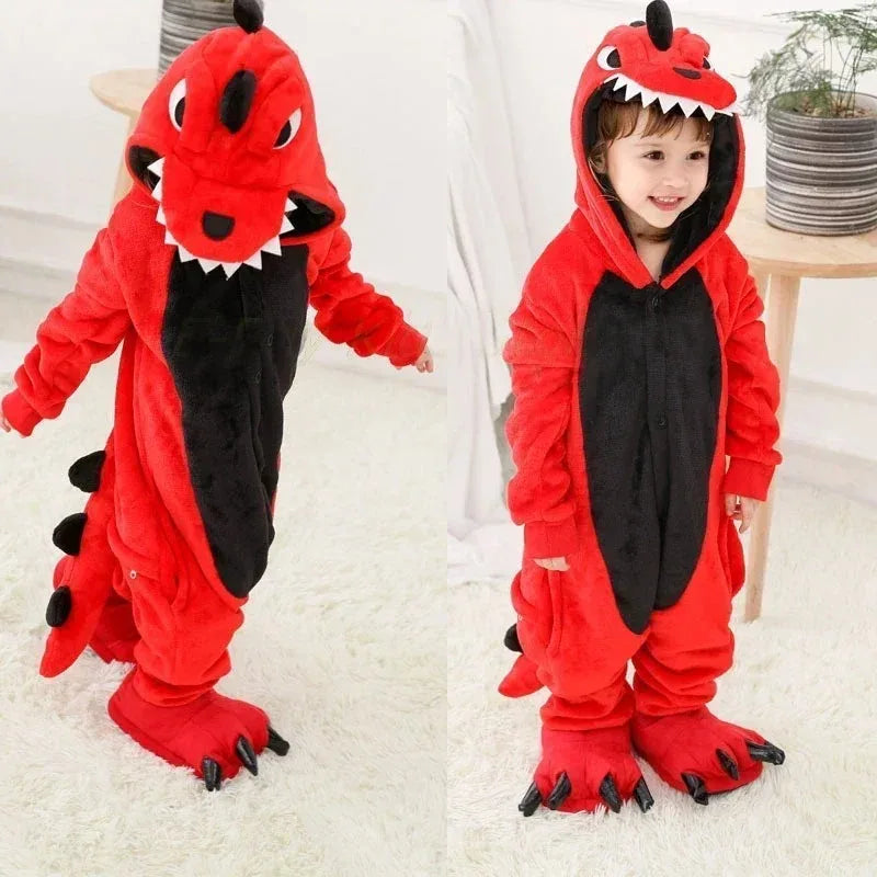 New Winter Unicorn Pajamas For Children Kigurumi Animal Pyjamas Kids Panda Onesie Boys Girls Sleepwear Dinosaur Jumpsuit