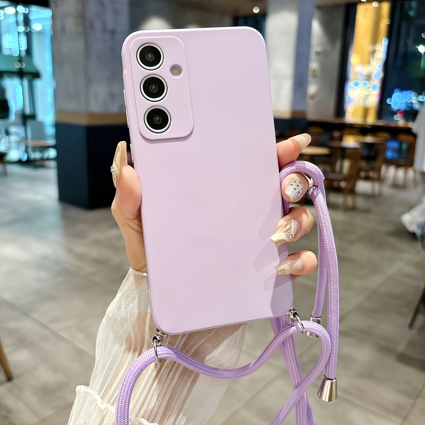 Best-selling metal buckle matte solid color crossbody strap phone case for SamsungS26 S25 S24 S23 S22 S21 PIus UItra FE EdgeAnti