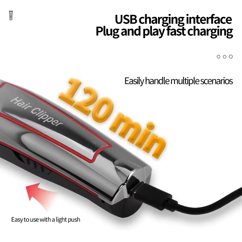 Kemei KM-034 Professional Hair Trimmer Men's Electric Beard Trimmer LCD Display Hair Clipper Haircut Set