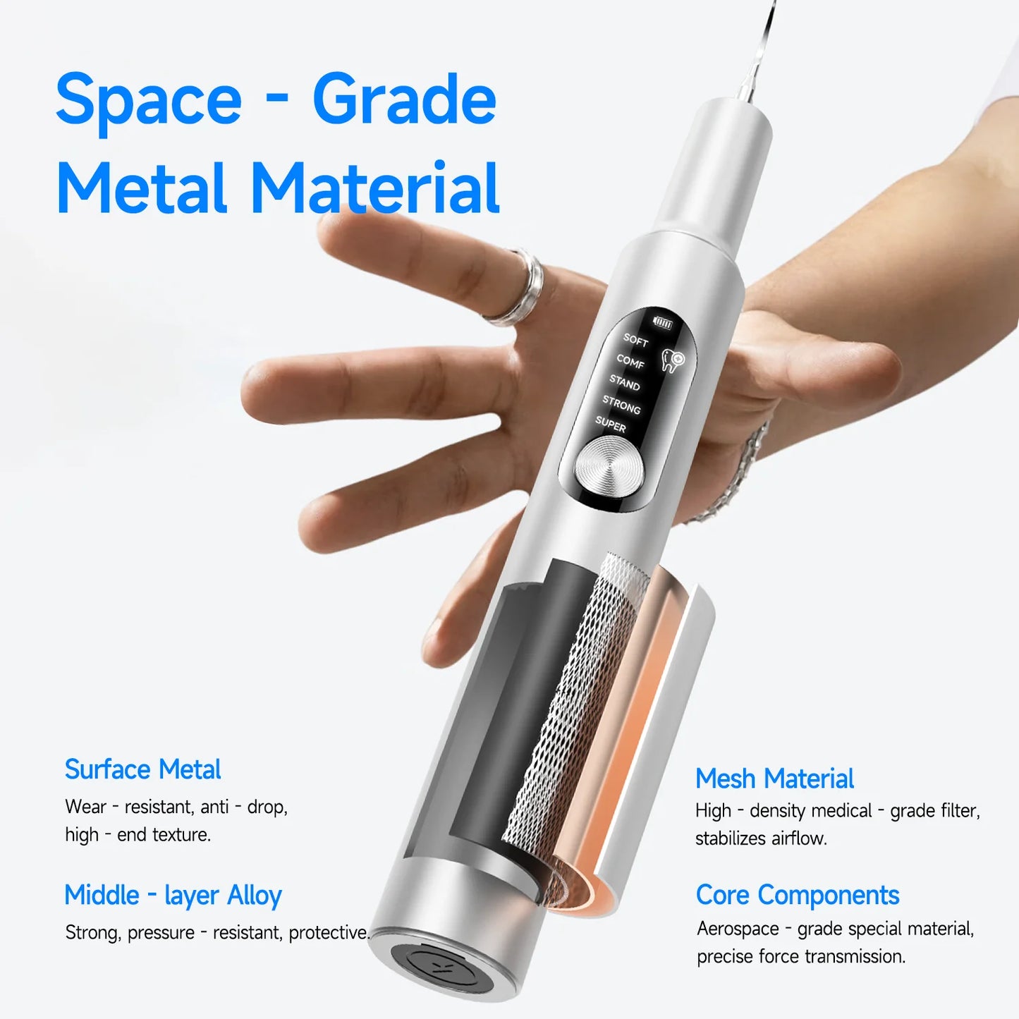 Electric Ultrasonic Dental Scaler 5 Smart Modes T11 Dental Tarter Calculus Cleaning Plaque Tooth Stains Remover Teeth Whitening