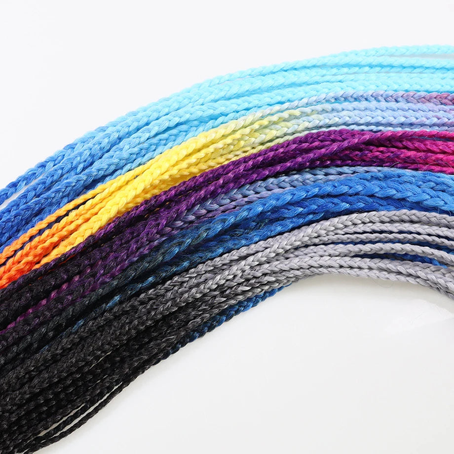 Ponytail Hair Extension 24 Inch Colorful Braided Synthetic with Hair Tie for Women Long Hair Add-Ons