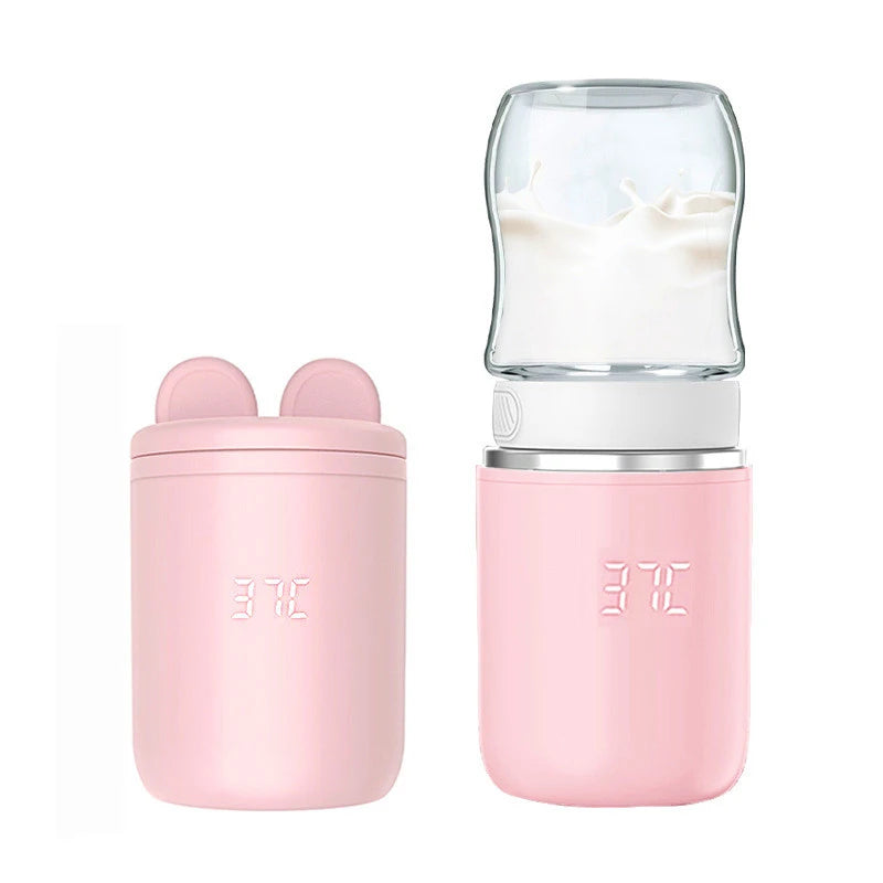 Portable Baby Bottle Warmer Wireless 8800mAh Fast Heating &Sterilizer Waterproof Breastmilk Warmer with 3 Adapters