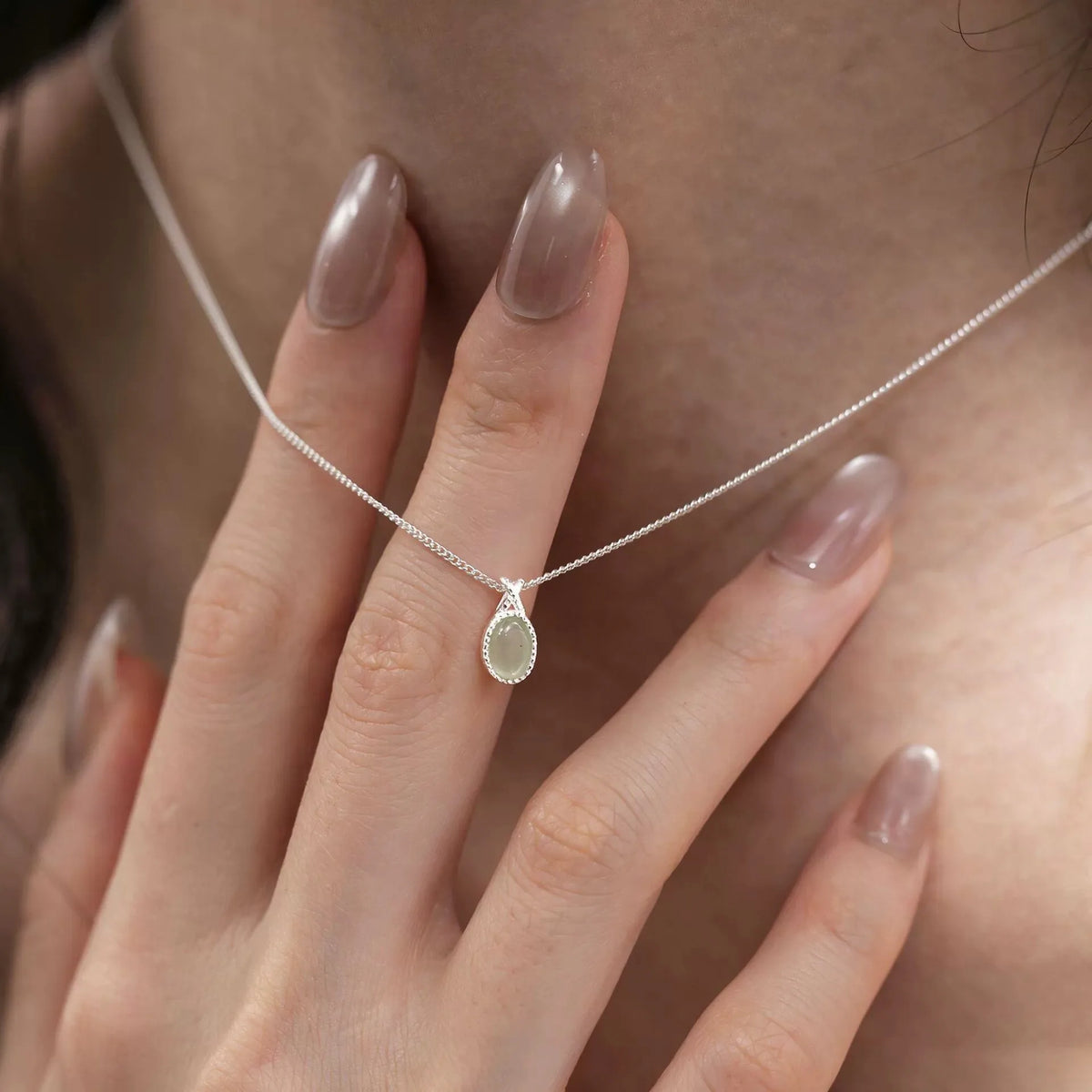 VENTFILLE  925 Sterling Silver Black Agate Necklace for Women Girl Snake Bone Chain Water Drop Jewelry Gift Dropshipping