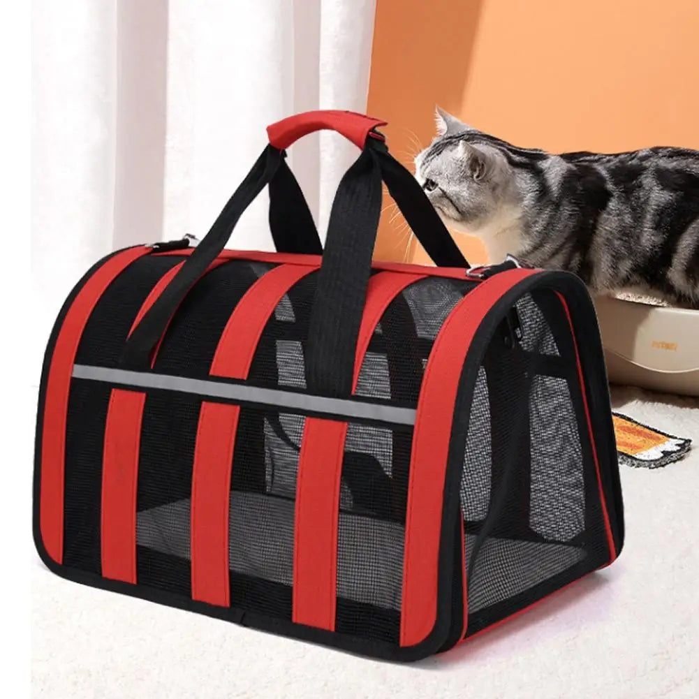 1Pc S/M/L Portable Folding Cat Bag Comfort Safety Large Capacity Crossbody Outdoor Pet Breathable Backpack Handheld Pet Bag