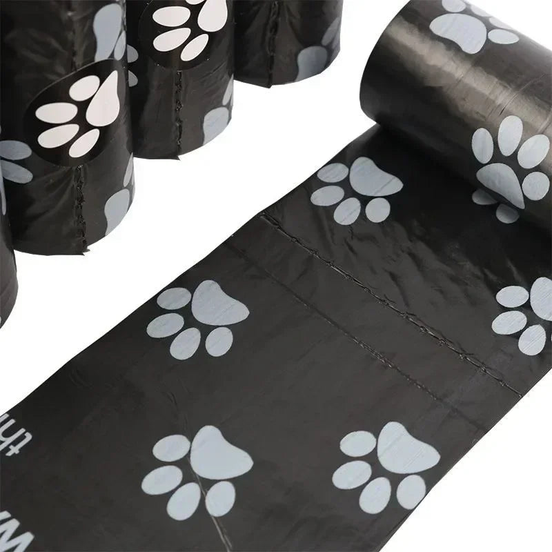 5/10/20/50rolls Random Color Cartoon Paw Graphic Dog Poop Bags Pet Poop Bags Leak-Proof Dog Waste Bags for Pet Supplies Tools