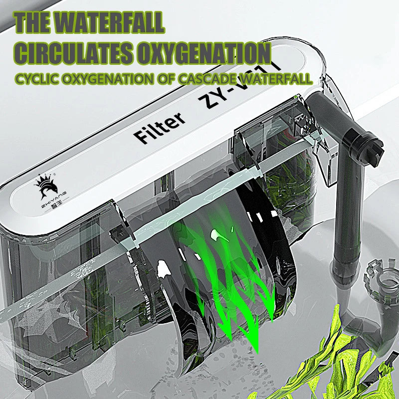 Wall-mounted Filter Three-in-one External Fish Tank Circulation Pump Small and Medium Aquarium Waterfall Oxygenation 110V 220V