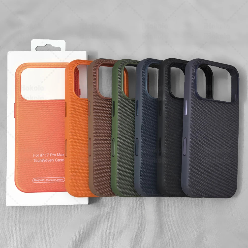 Original Tech Woven Case Magnetic Cover For IPhone 17 Air 16 15 14 13 Pro Max Camera Control Case For Magsafe Wireless Charging