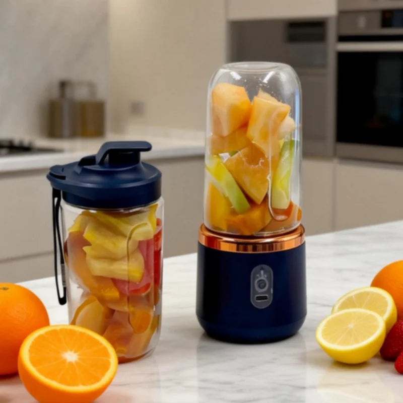 400ML Portable Electric Juicer 2 Cup Home Mini Multifunctional Wireless Blender USB Rechargeable Small Juice Cup Mixer Machine