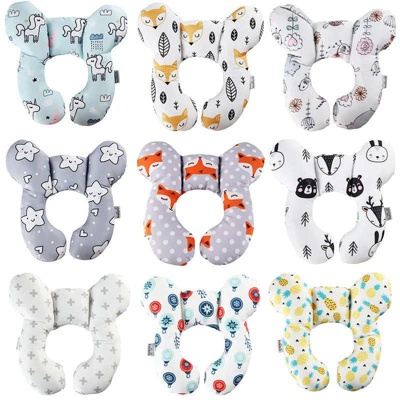 Baby Stroller Pillow Car Seat Head Fixed Neck Pillows Bend Shape Sleeping Protection Headrest Cushion Infant Anti-head Mat