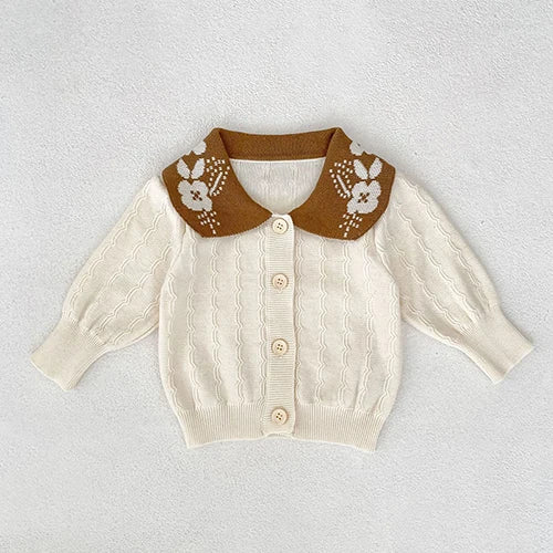 2025 New Autumn 0-3Yrs Newborn Baby Girls Sweater Coat Infant Baby Girls Knitting Cardigan Sweater Long Sleeve Cardigan Coat