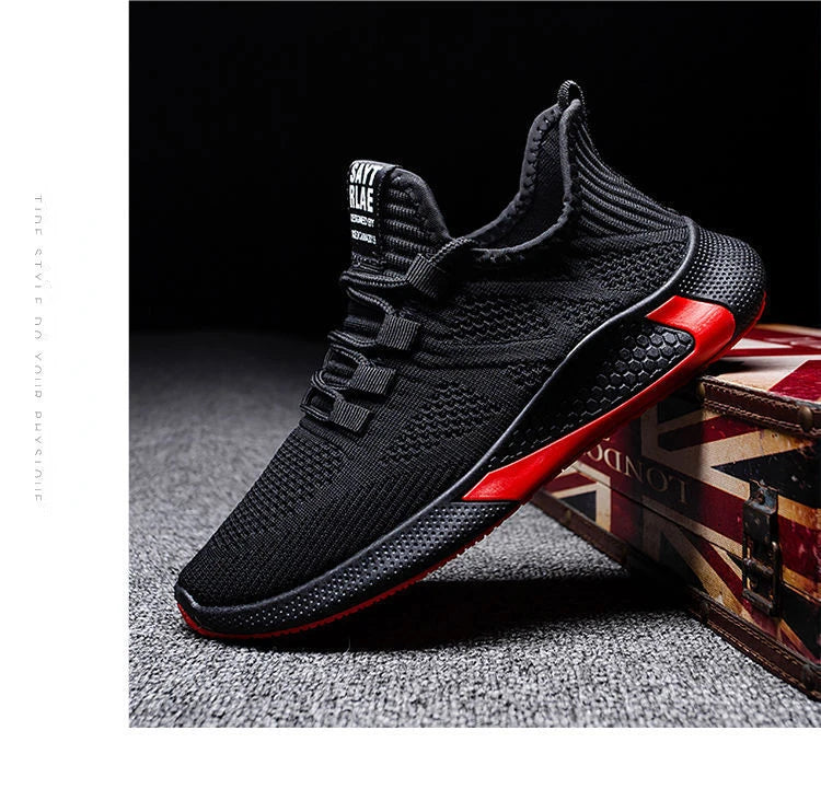 Men Casual Running Shoes Breathable Outdoor Sport Shoes Men Lightweight Facial Elastic Soft Bottom Casual Shoe Training Footwear