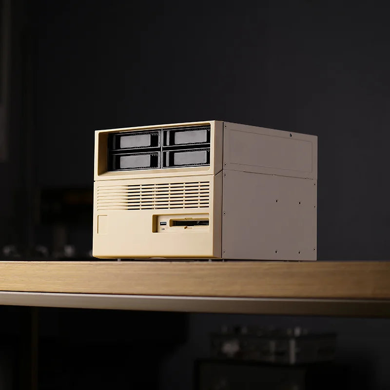 Beverly Little Treasure 4-Bay Full Tower NAS Enclosure SFX Power Supply ATX Motherboard Server with Fan Feiniu Heiqun UNRAID