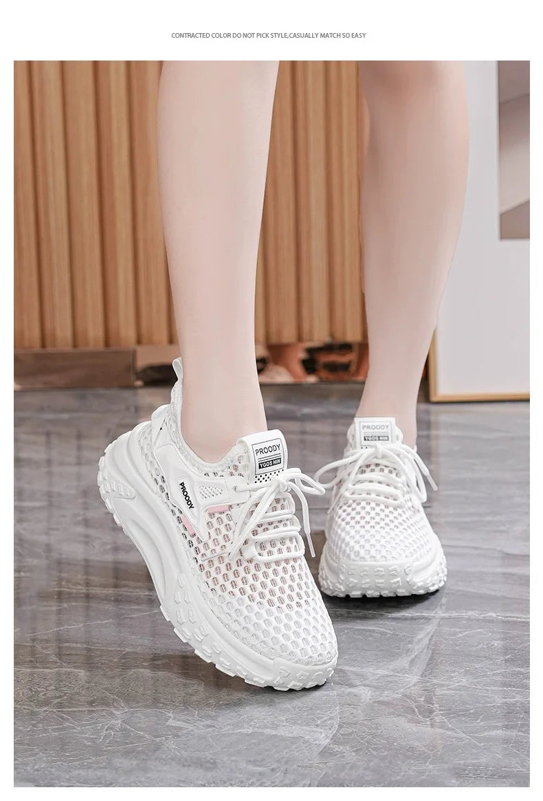 Breathable Women Running Shoes Lightweight Female Sports Shoes Fashion Tennis Outdoor Soft Lace Up Women's Sneakers Q110