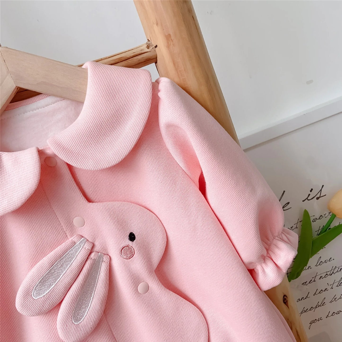 Newborn Baby Autumn Romper One Year Old Birthday Cute Girls Cartoon Rabbit Long Sleeve Bodysuits Spring New Kids Cotton Clothes