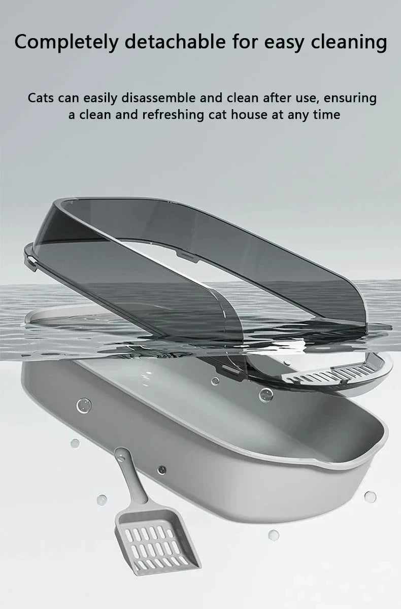 Cat Litter Box Semi-enclosed Thickening Kitty Sandbox High Side Splashproof Pet Bedpans Supplies Pet Toilet Kitten Tray Bedpan