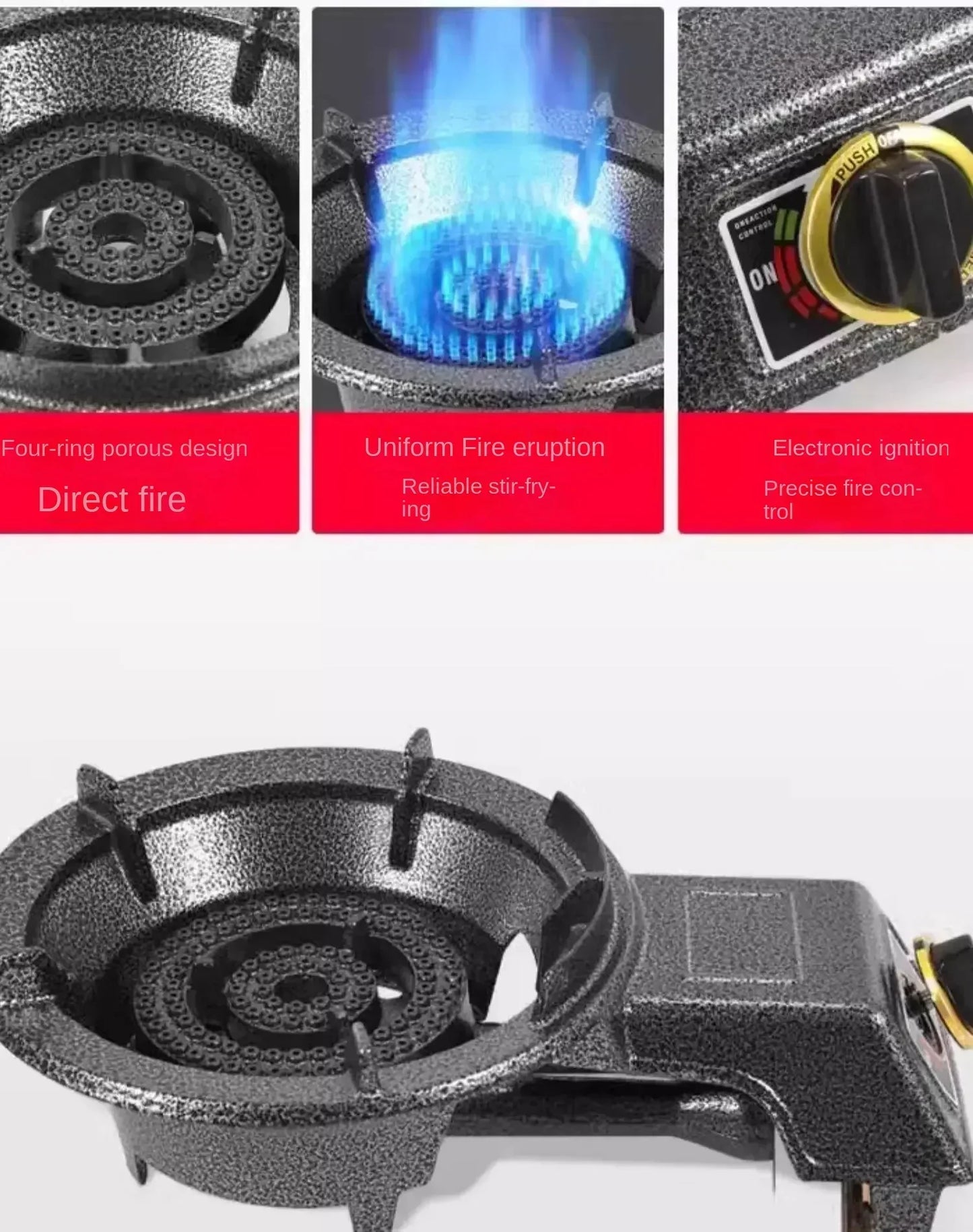 Powerful Gas Stove for Home and Commercial Cooking - Compatible with Natural Gas and LPG AD