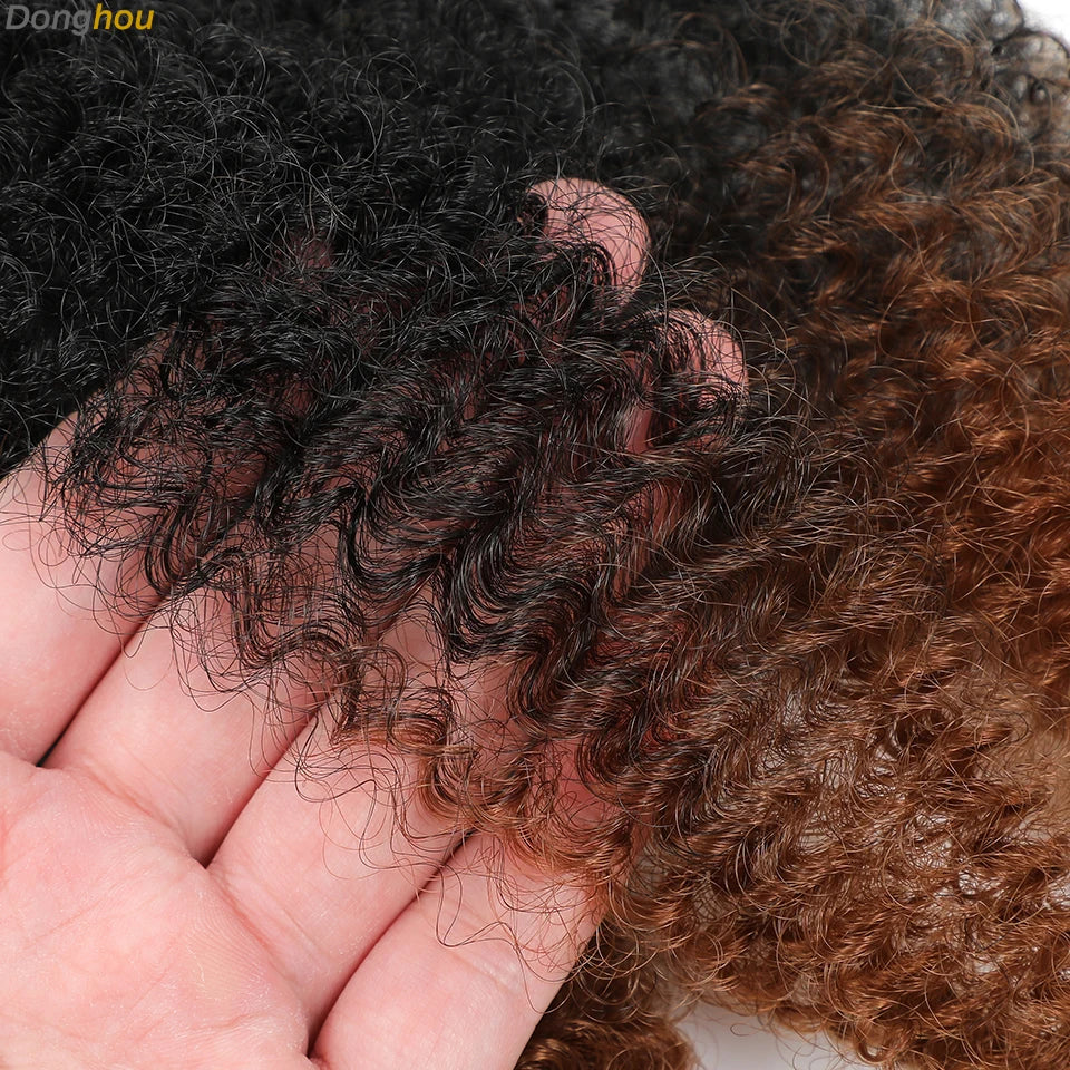 Donghou Ombre Blonde Ginger Afro Twist Hair 350 1B 30 27 613 Bug Colors Springy Twist Braiding Hair for Soft Locs Marley Braids