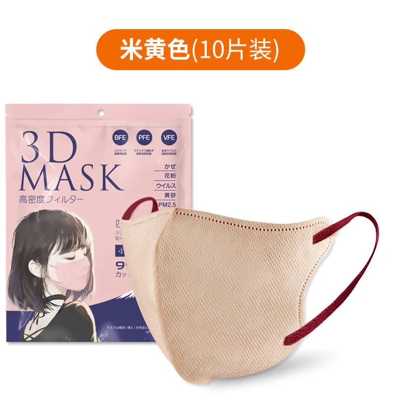 Japanese 3D face mask mouth and nose mask male and female butterfly shaped, Japanese four layer Morandi color маска  mascarillas