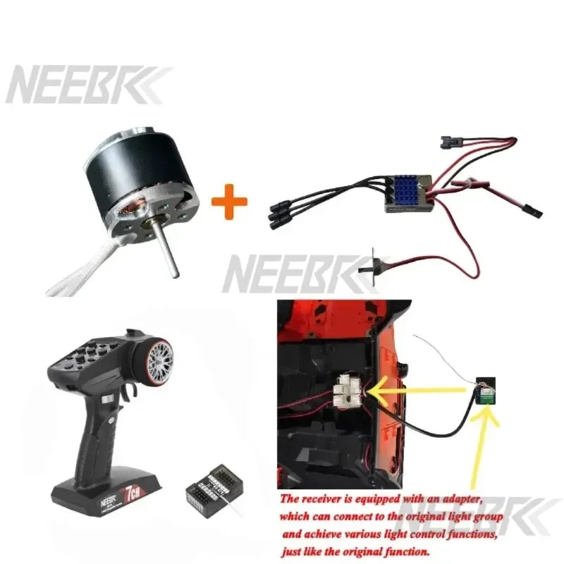 1/12 RC MN Car MN82 MN99 MN168 MN78 Upgrade Kit 2322 2600KV 3500KV Brushless Motor AM32 45A ESC SM3.0/T Plug Model DIY Parts