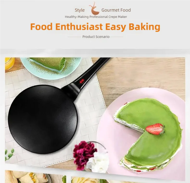 TINSOL Electric waffle maker, cake maker, breakfast pizza baking machine, pancake griddle, non-stick pan, spring roll frying pan