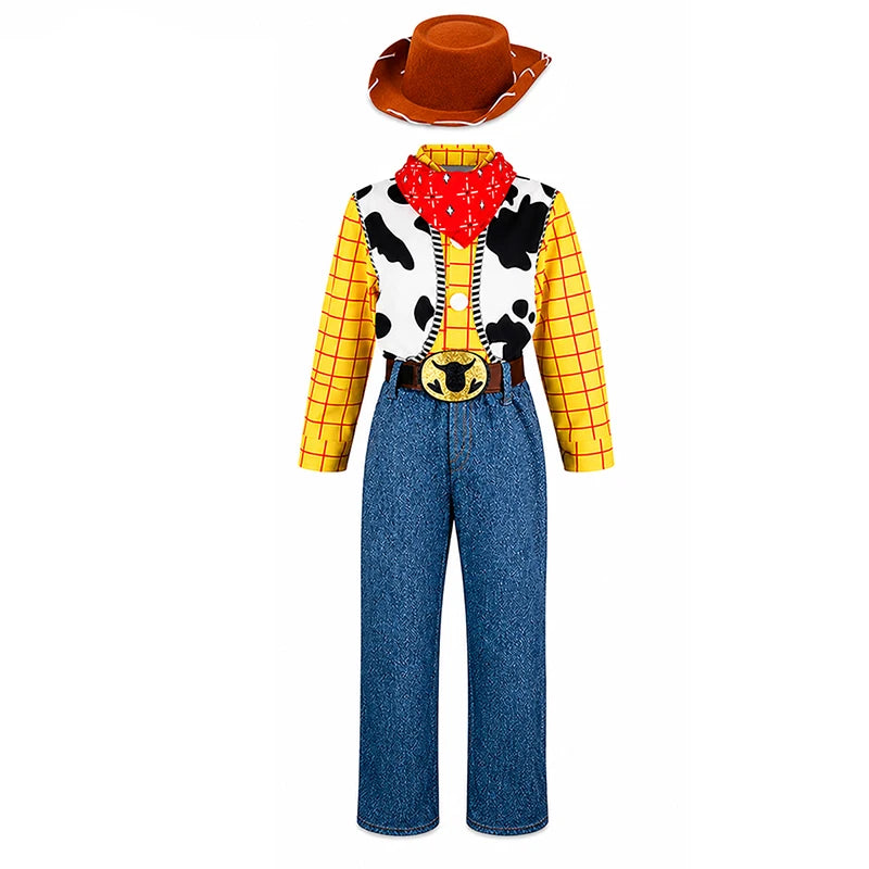 Kids Cowboy Costumes Toddler Anime Character Costumes Halloween Party Costumes for Boys and Girls Set + Hat
