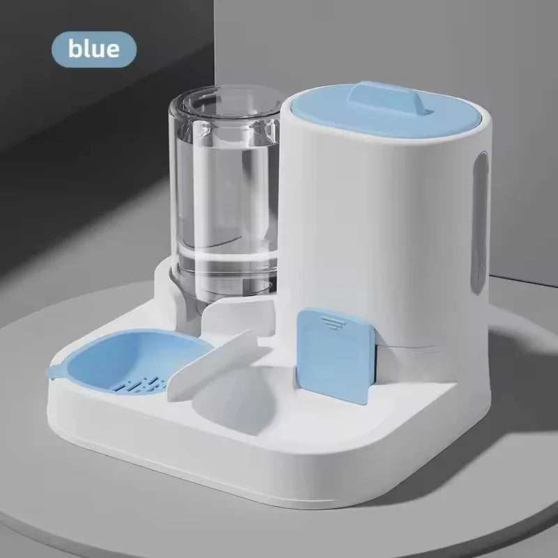 Automatic Non-Electric Pet Feeder Waterer 2 In 1 No Spill Dog Cat Bowl Anti Skid Dual Bowl For Dog Cat Smart Pet Feeding Device