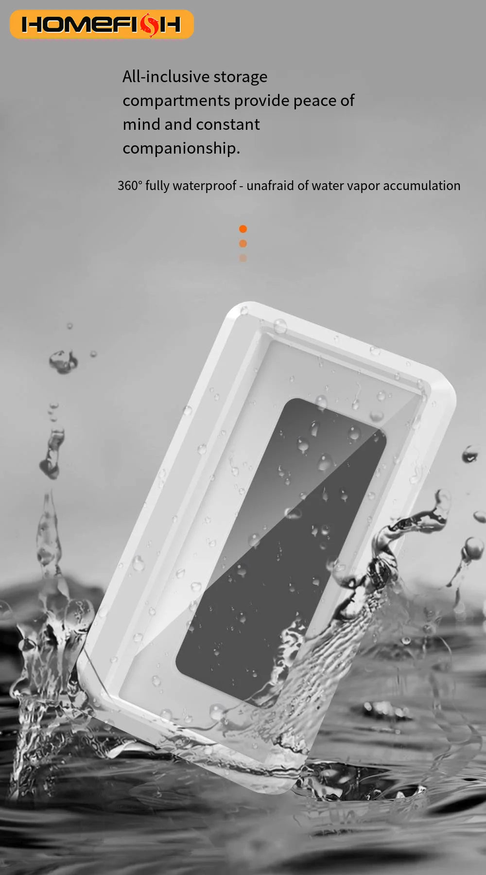 Fixed Universal Waterproof and Anti-fog Mobile Phone Case for Bathroom Shower Phone Holder Waterproof Can Touched Shower Phone
